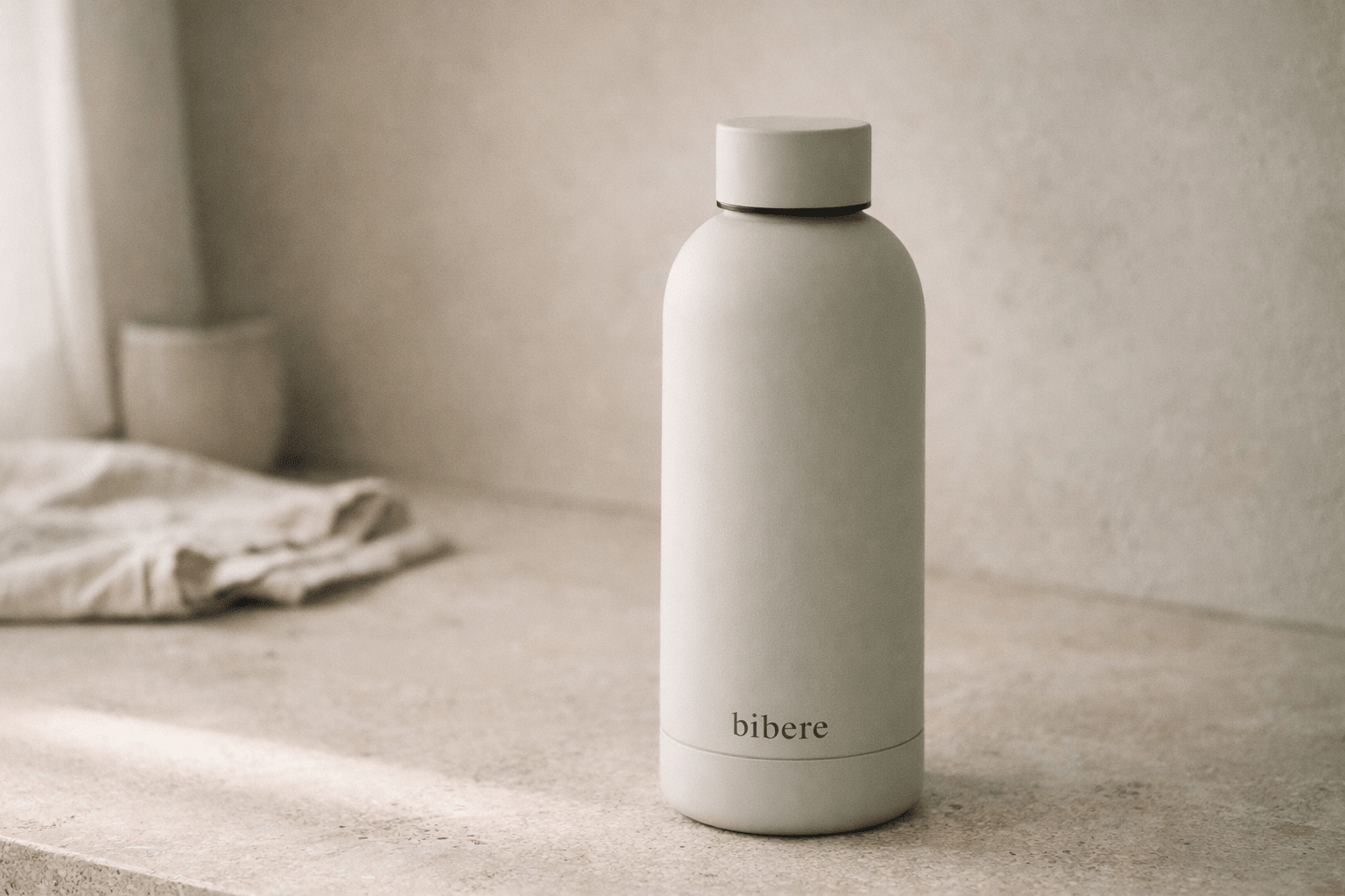 Bibere Bottle – Premium Edelstahl Trinkflasche Stone Grey - Bibere
